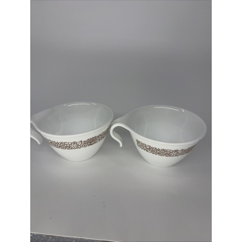Vintage CORELLE WOODLAND BROWN Hook-Handle Coffee/Tea Cups--Set of 2